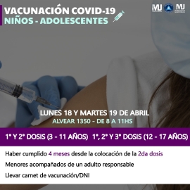 El Centro Vacunatorio se traslada a Alvear 1350