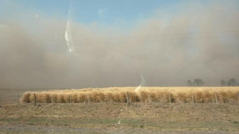 Gran nube de humo dispersa en la ciudad por los incendios rurales