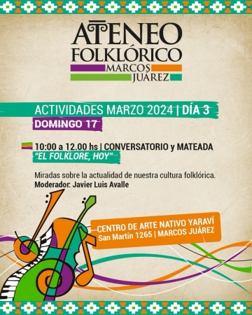 Marcos Juárez será la sede del primer Ateneo Folklórico Provincial a partir del 10 de marzo