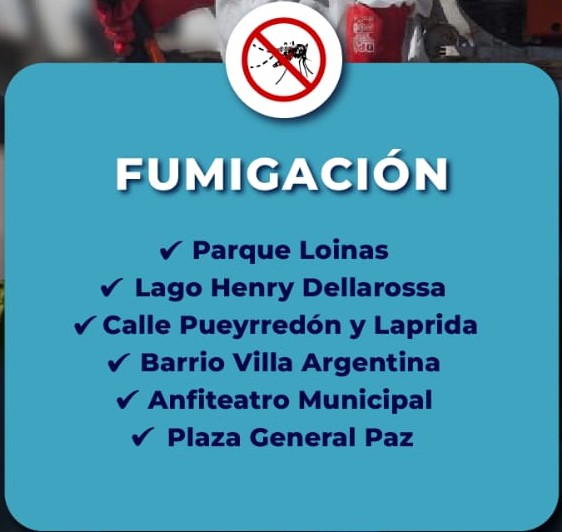 Fumigación contra mosquitos en zonas verdes