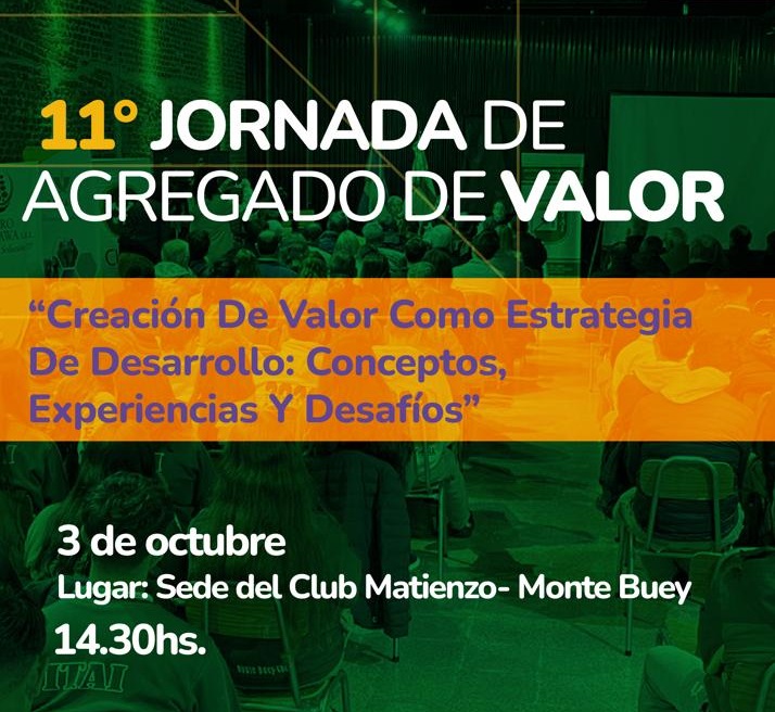 Llega la 11ª Jornada de Agregado de Valor: Estrategias Innovadoras para el Desarrollo del Agro
