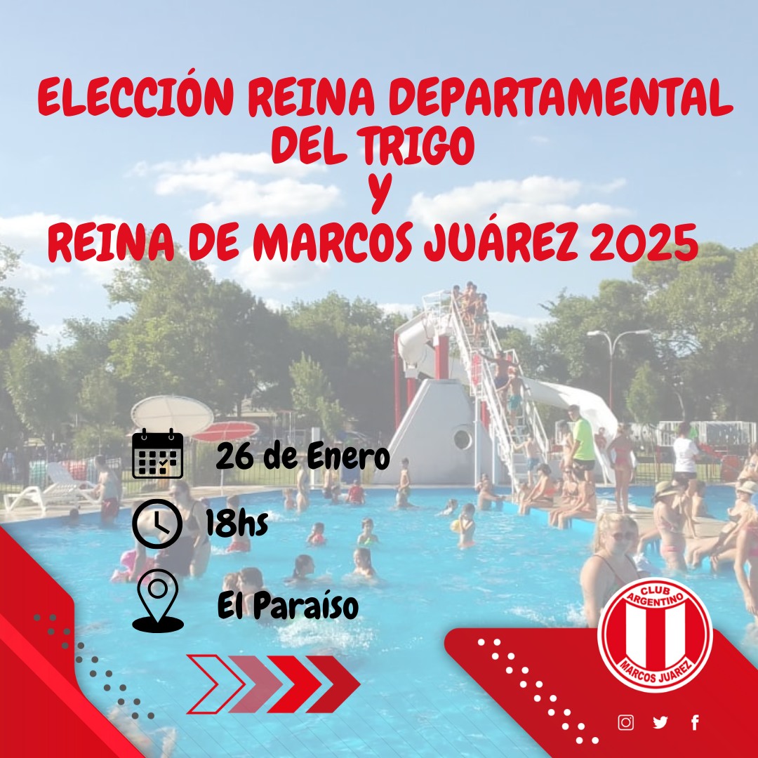 Convocatoria abierta para la Elección de la Reina Departamental del Trigo y Reina de Marcos Juárez 2025