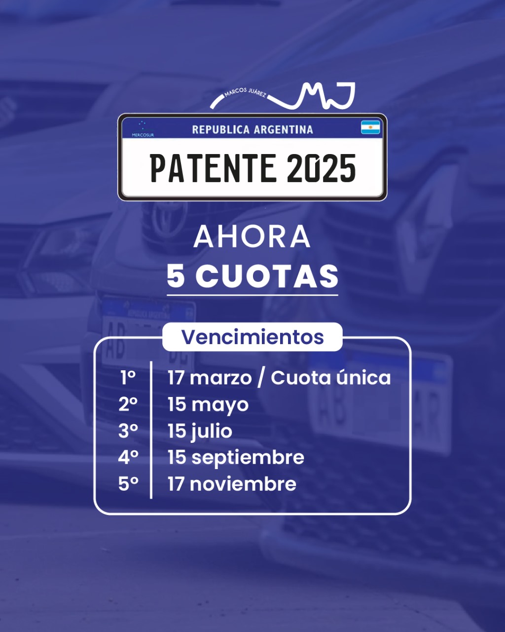 Vencimiento de la Patente 2025: Descuentos y facilidades de pago