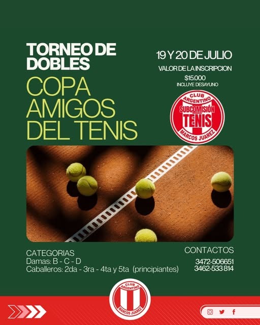  ¡Vuelve la emoción a la red! Llega la Copa “Amigos del Tenis” al Club Argentino