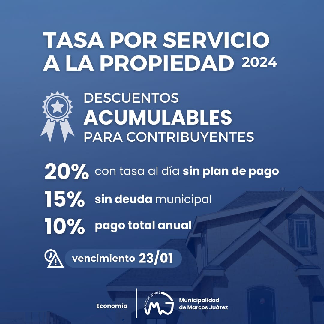 La tasa por servicios a la propiedad 2024 contempla descuentos de hasta al 45% acumulables en el pago de la anualidad total