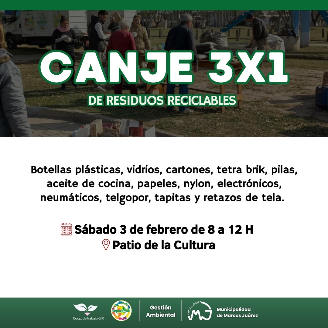 Arranca el mes de febrero con el habitual canje de residuos reciclables