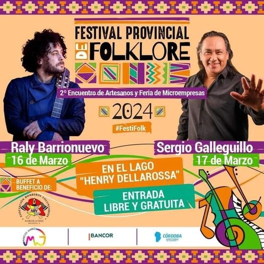Raly Barrionuevo y Sergio Galleguillo serán los artistas centrales de la nueva edición del Festival provincial de Folclore