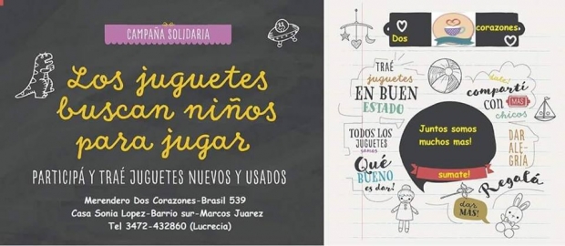 Marcos Juárez: Campaña solidaria de juguetes del merendero 