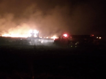 Incendio de un campo al sur de  Marcos Juárez 