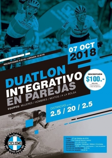 Duatlón integrativo en parejas en Club Tiro Federal

