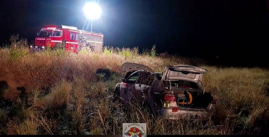 Remis despistó por cereal en la carpeta asfáltica camino a Saira