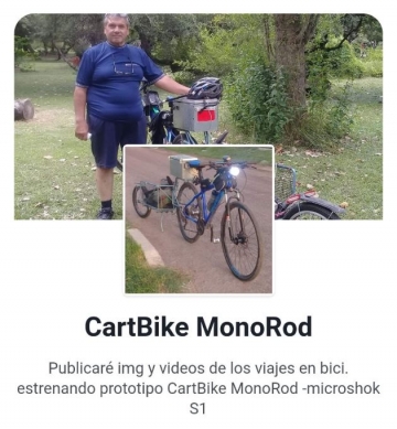 Cumplió su sueño de ir en bicicleta hasta su pueblo de la infancia en donde colabora solidariamente

