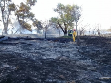 Bomberos de toda la región trabajaron 6 horas en incendio rural al sur de Tortugas