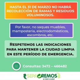 Hoy y mañana no habrá recolección de residuos en Marcos Juárez