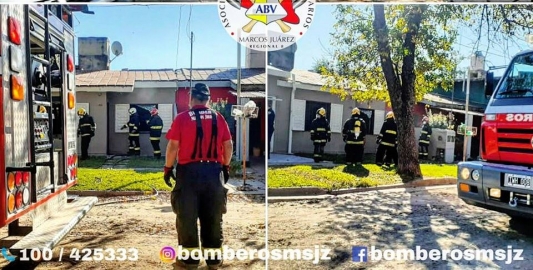 Marcos Juárez: incendio en una vivienda en Rawson al 800 del barrio Sur