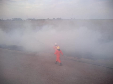 Un Incendio de pastizales generó poca visibilidad y problemas de tránsito