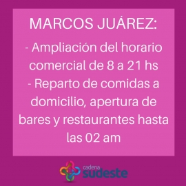 Ampliación en horarios de actividades comerciales y profesionales
