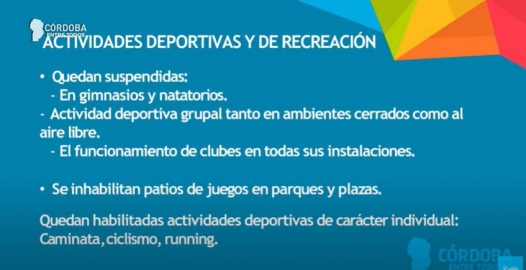 Nuevas restricciones en la provincia de Córdoba