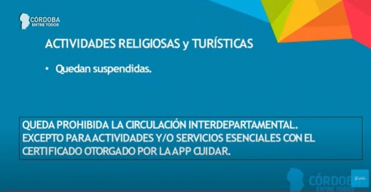 Nuevas restricciones en la provincia de Córdoba