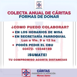 Colecta Anual de Cáritas: 11 y 12 de junio