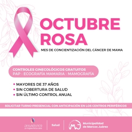 Octubre rosa - Mes de concientización del “cáncer de mama”