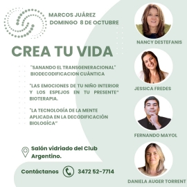 Taller de bioterapeutas “Crea tu vida” en Marcos Juárez